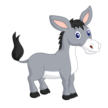深绿色卡通动物毛驴