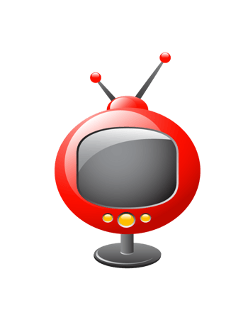 红色可爱电视机