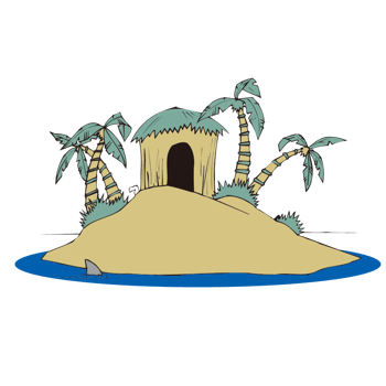 卡通手绘无人岛
