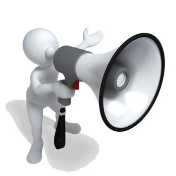 拿喇叭的白色3d小人