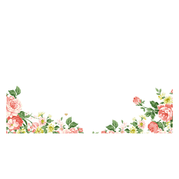 手绘粉色花卉页脚装饰背景