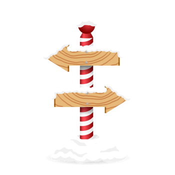 矢量下雪中的路牌