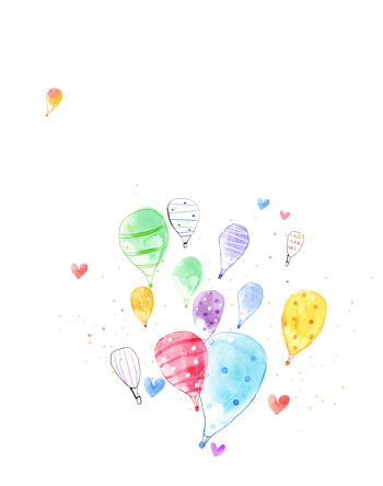 水彩卡通彩绘气球