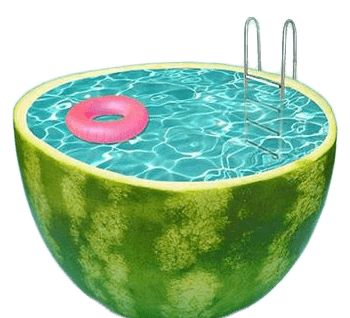 合成西瓜里的游泳池