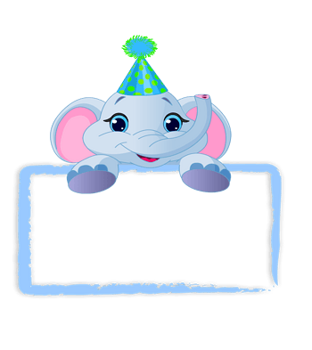 卡通可爱小象边框