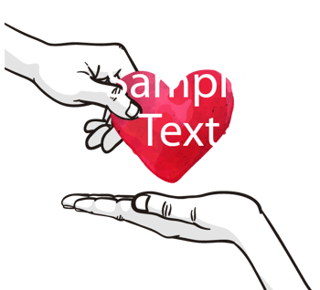 手绘传递爱心字母图案