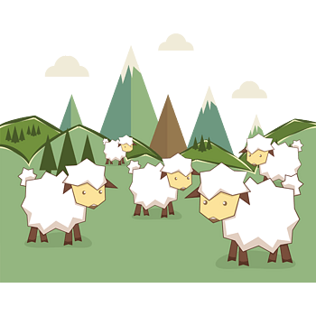 矢量卡通羊群