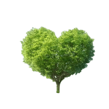 心形绿色大树植树节元素