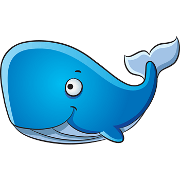 卡通手绘喷水的鲸鱼