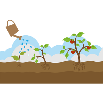 用心浇灌大树素材