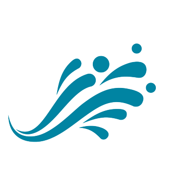 矢量迸溅蓝色水流水花