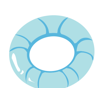 扁平手绘游泳圈