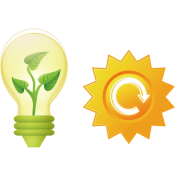 矢量手绘灯泡和太阳图标