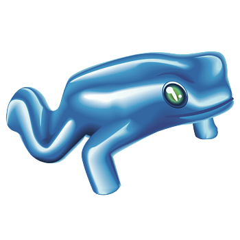 蓝色质感卡通青蛙
