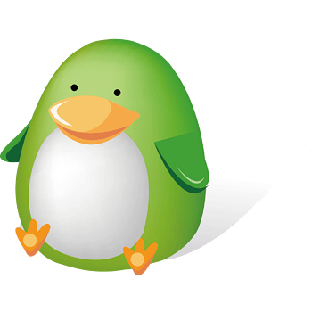 矢量手绘绿色小企鹅