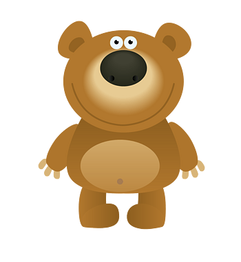 矢量灰色微笑熊卡通可爱