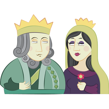 矢量手绘国王王后