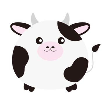 卡通简约圆形奶牛