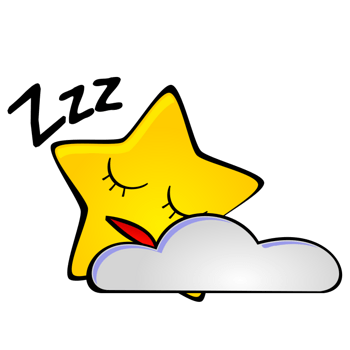 黄色的睡觉的卡通星星