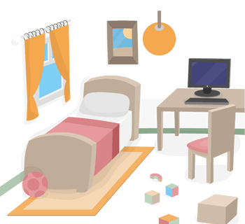 创意卧室设计矢量素材