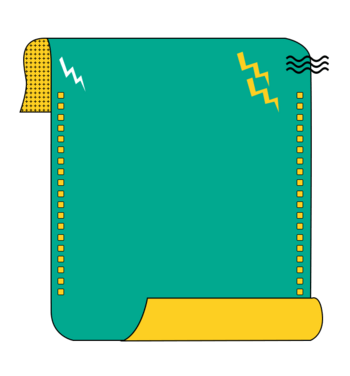 卡通绿色纸张边框