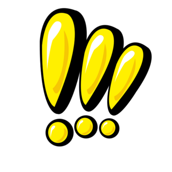 三个惊叹号卡通手绘