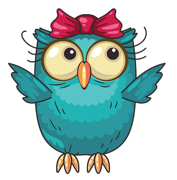 卡通可爱蓝色猫头鹰