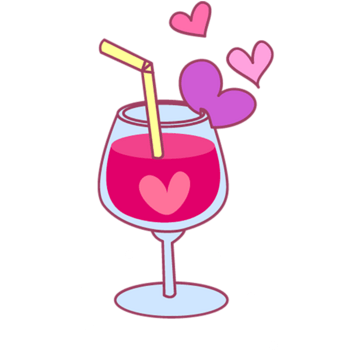 爱心装饰红酒杯