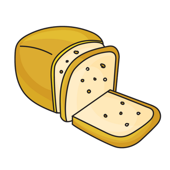 矢量手绘食物黄色面包