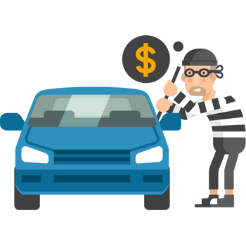 偷车小偷蓝色汽车png矢量素材