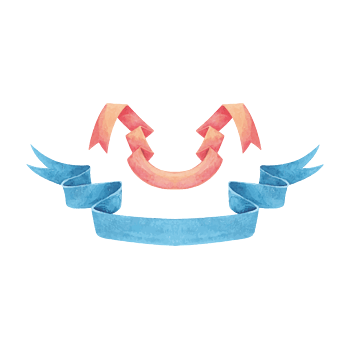 卡通手绘水彩飘带