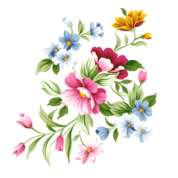 五彩缤纷彩绘鲜花