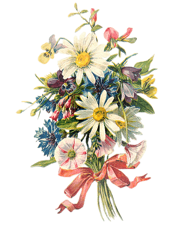 手绘仙境元素花春天唯美花簇