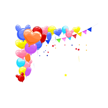 彩色心型气球