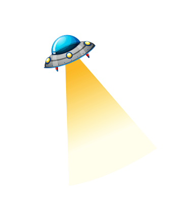 矢量彩色发光飞碟卡通