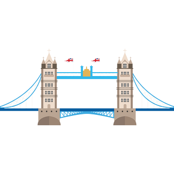 矢量手绘扁平化伦敦大桥