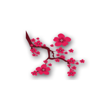 红色卡通梅花装饰图