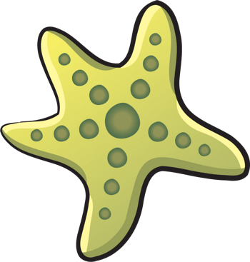 卡通手绘黄色海星png