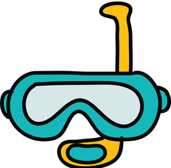 卡通手绘潜水眼镜