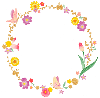 高雅圆形花虫边框