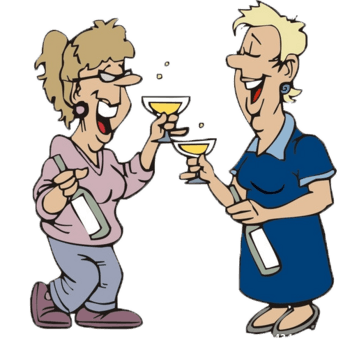 两个卡通人在干杯