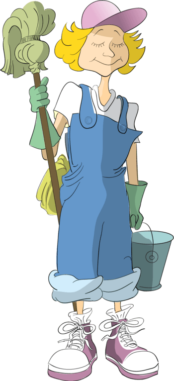 矢量手绘清洁阿姨