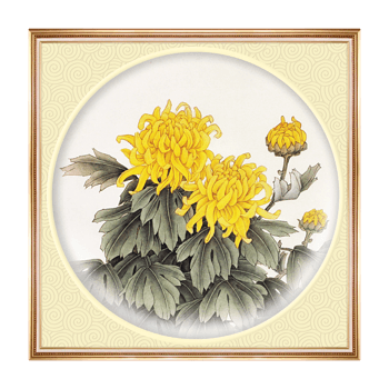 一副水墨菊花画