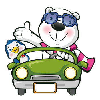开车去旅行的小熊