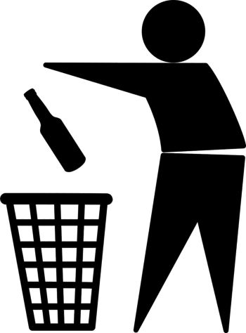 扔垃圾黑色小人