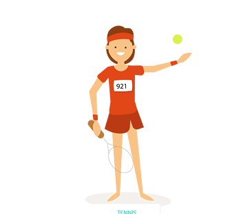 卡通网球女运动员素材