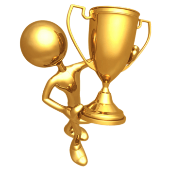 捧着奖杯的小人素材