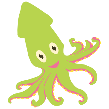 卡通手绘墨鱼png