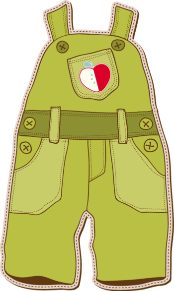 卡通背带裤子图案