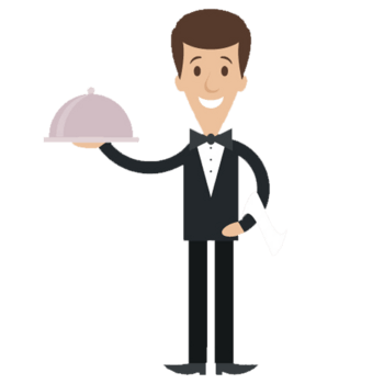 男性欧式卡通服务员